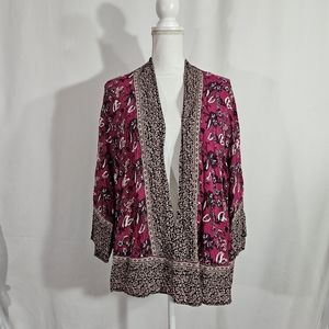 Torrid pink floral short duster women's size 1/2